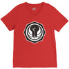 white and black V-Neck Tee