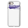 scotland born and raised retro white &amp; navy international country iPhone 8