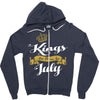 kings are born in july Zipper Hoodie