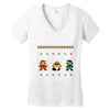 super mario chistmas Women's V-Neck T-Shirt