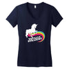 totally straight funny rainbow unicorn gay pride novelty fashion Women's V-Neck T-Shirt