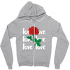 Love Rose Zipper Hoodie