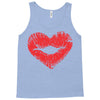 lip print heart Tank Top