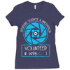 aperture science volunteer Ladies Fitted T-Shirt