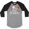 peace love rabbits 3/4 Sleeve Shirt