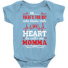 There's This Boy Who Stole My Heart He Calls Me Momma Baby Bodysuit