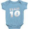 team 10 silver Baby Onesie