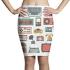 vintage electronic retro technology Pencil Skirts