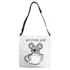 my puns are Adjustable Strap Totes