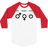 man woman geek symbols 3/4 Sleeve Shirt