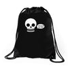 i live inside your face skull Drawstring Bags