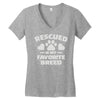 rescued is my favorite breed Women's V-Neck T-Shirt