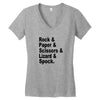 rock paper scissors lizard spock big bang theory geek nerd gift t shir Women's V-Neck T-Shirt