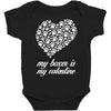 my boxer is my valentine Baby Bodysuit