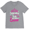 Celebrating With the 7th Birthday Queen V-Neck Tee