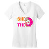 She Wants The D - Dunkin Donuts Women's V-Neck T-Shirt