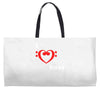 i love heart bass guitar music Weekender Totes