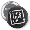 this side up funny drinking Pin-back button