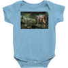 dinosaur attack Baby Bodysuit