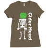 ciderhead cider drinking skeleton and apple Ladies Fitted T-Shirt