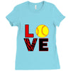 love softball Ladies Fitted T-Shirt