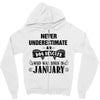 never underestimate an old man who was born in january Zipper Hoodie