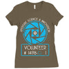 aperture science volunteer Ladies Fitted T-Shirt