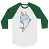 cute kawaii narwhals are cute 3/4 Sleeve Shirt