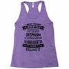 Super Cool Stepmom Of A Freaking Awesome Granddaughter Racerback Tank