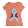 stomach cancer ribbon and rose Women's Triblend Scoop T-shirt
