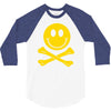 smiley pirate skull and crossbones 3/4 Sleeve Shirt