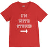 i m with stupid V-Neck Tee