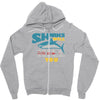 sharks will kill you Zipper Hoodie