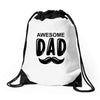 awsome dad Drawstring Bags