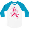 breast cancer awareness hope ribbon heart 3/4 Sleeve Shirt
