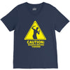 caution shapes being thrown printed V-Neck Tee