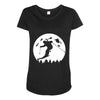 skiier moon moonlight silhouett Maternity Scoop Neck T-shirt