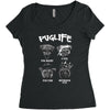 pug life Women's Triblend Scoop T-shirt