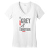 I Wear Grey For My Brother (Brain Cancer Awareness) Women's V-Neck T-Shirt