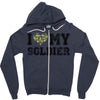 i love my soldier regular camouflage Zipper Hoodie