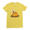 corgi pumpkin Ladies Fitted T-Shirt