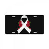 lung cancer white ribbon License Plate