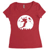 skiier moon moonlight silhouett Women's Triblend Scoop T-shirt
