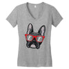 frenchie hipster Women's V-Neck T-Shirt