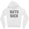 suits suck! t shirt t funny comedy on tv large Zipper Hoodie