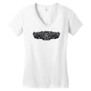 pinstripe 2 skull humor funny Women's V-Neck T-Shirt