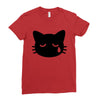 sad cat Ladies Fitted T-Shirt