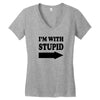 im with stupid t shirt t shirt funny t shirt cool tshirt funny shirt t Women's V-Neck T-Shirt
