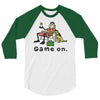 baseball game on short 3/4 Sleeve Shirt