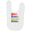 Hit Run Steal  Slide Baby Bibs